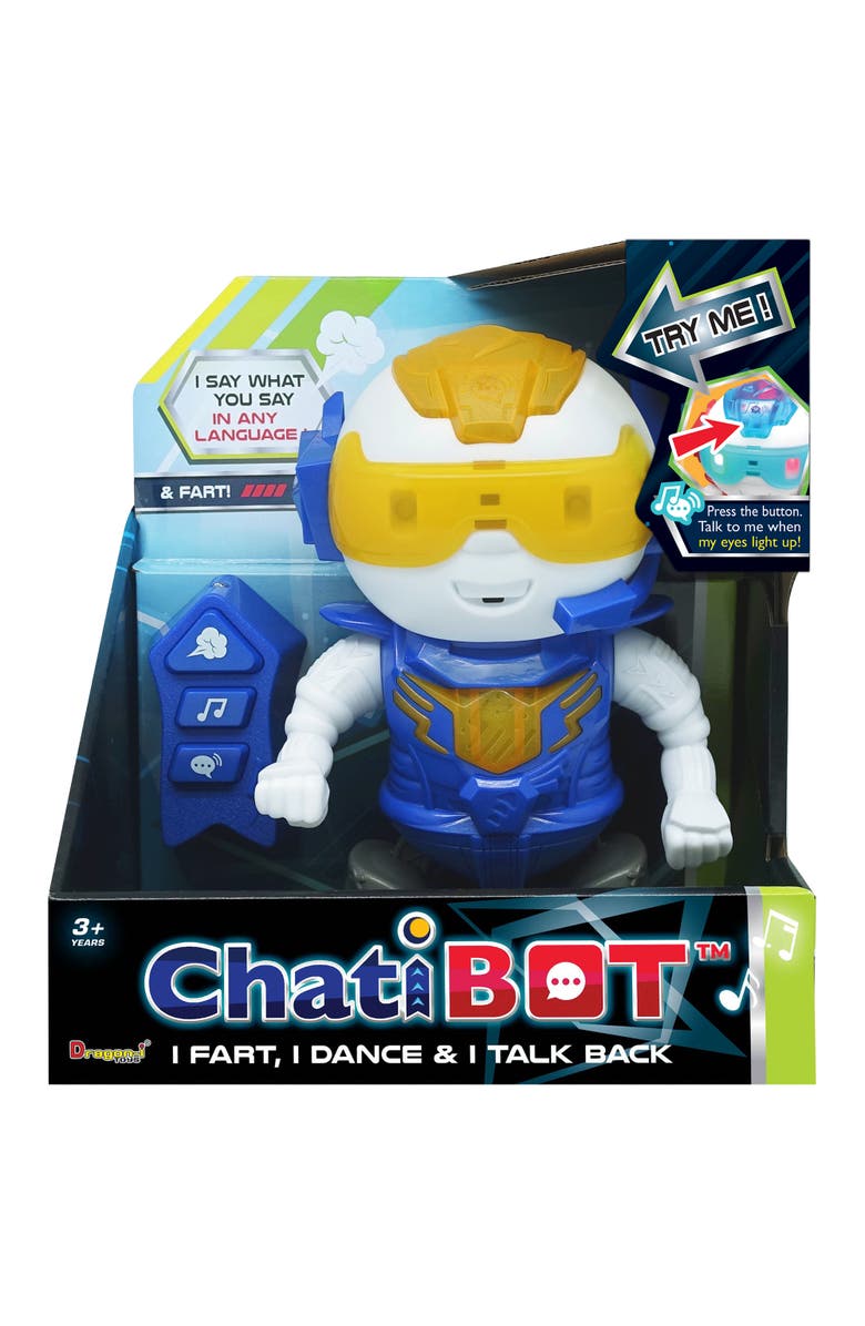 Dragon-i ChatiBot, Blue, The Farting Talk Back Dancing Robot, Infa Red Remote, Main, color, Multicolored