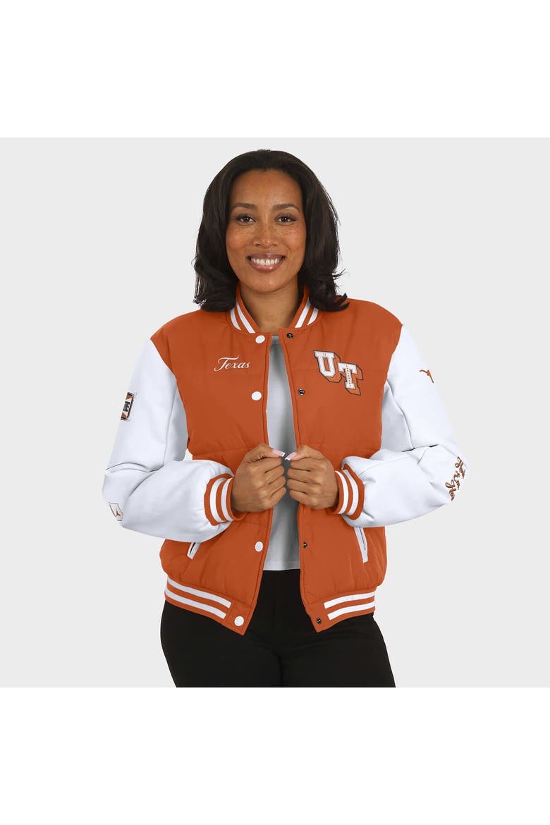 Women's WEAR by Erin Andrews  Burnt Orange Texas Longhorns Varsity Puffer Jacket, Alternate, color, Burnt Orange
