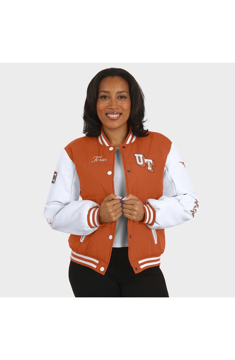 WEAR by Erin Andrews Women's WEAR by Erin Andrews  Burnt Orange Texas Longhorns Varsity Puffer Jacket, Alternate, color, Burnt Orange