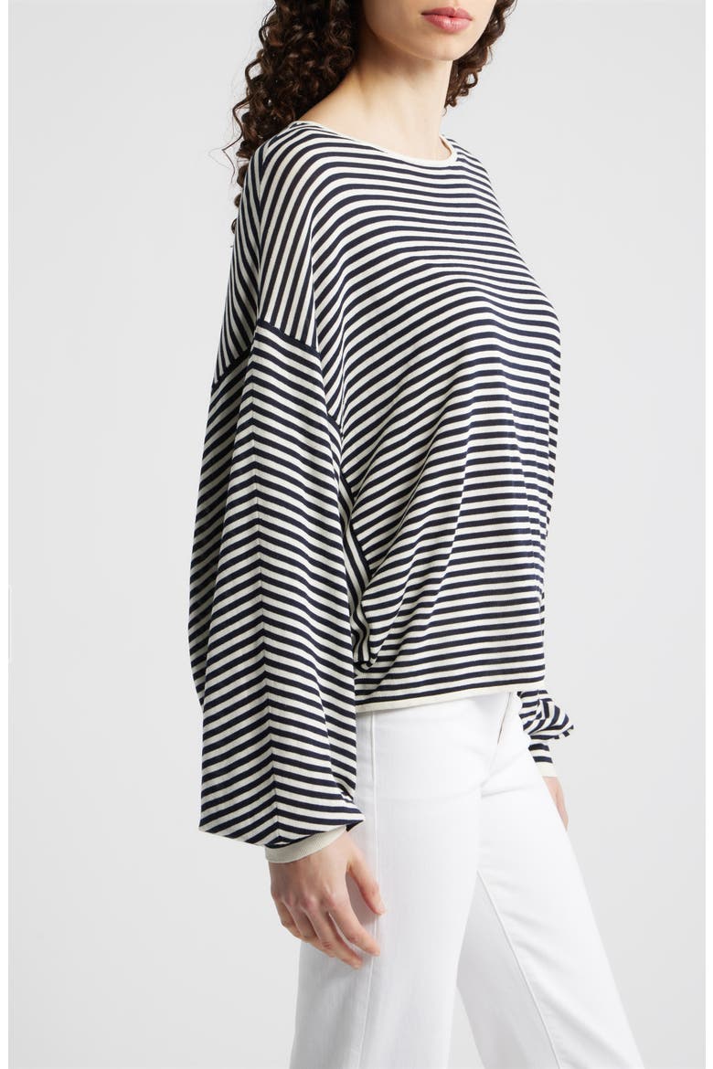 Slouchy Stripe Sweater, Alternate, color, CREAM MULTI