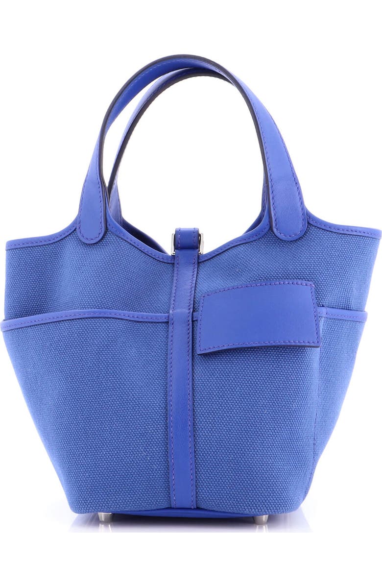 Pre-Owned Hermes Cargo Picotin Lock Bag Canvas and Swift PM, Alternate, color, Bleu Royal