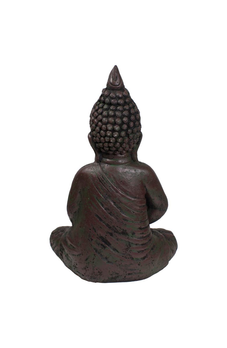 Northlight 17.5" Dark Brown Meditating Buddha Outdoor Garden Statue, Alternate, color, Brown
