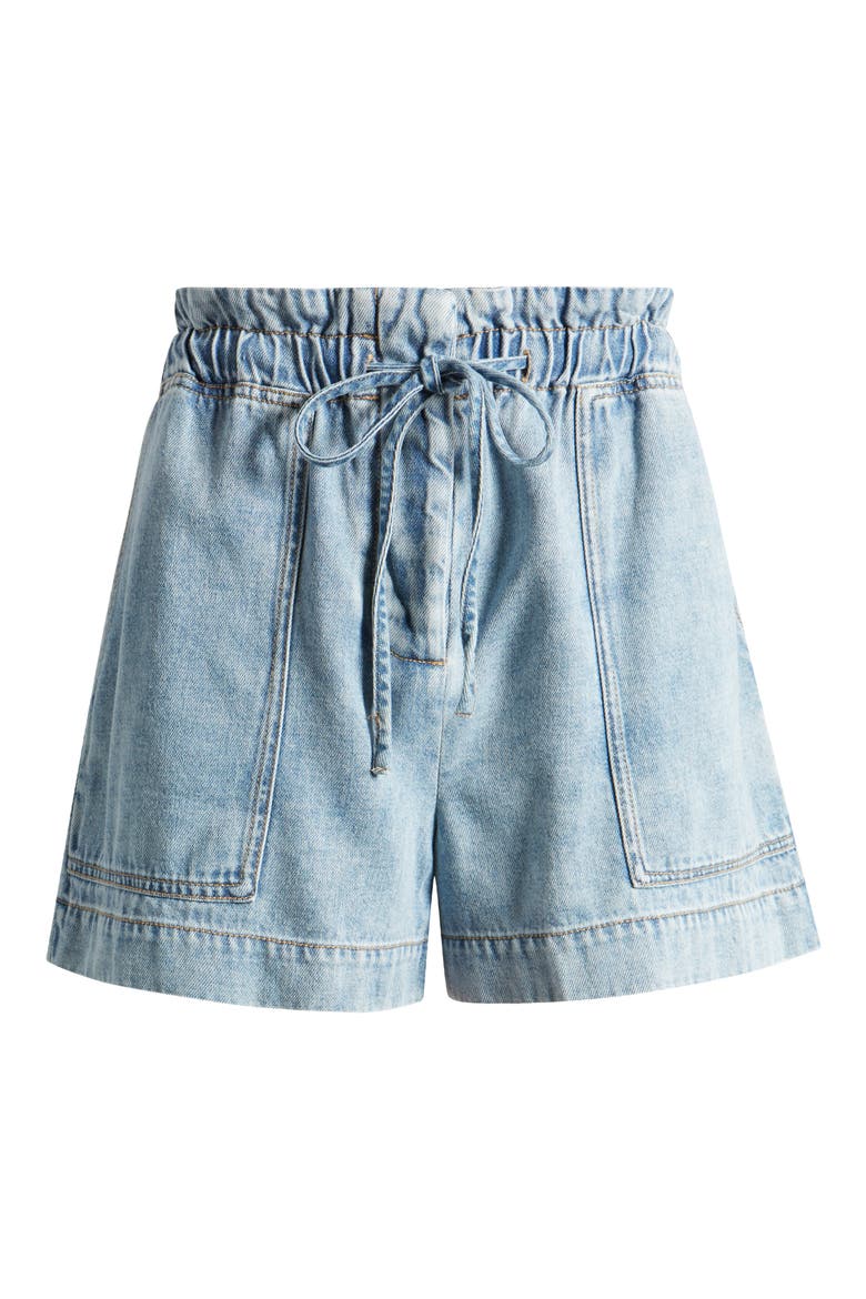 Foster Paperbag Denim Shorts, Alternate, color, FADED INDIGO