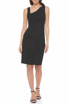 Calvin Klein Asymmetrical Sleeveless Sheath Dress
