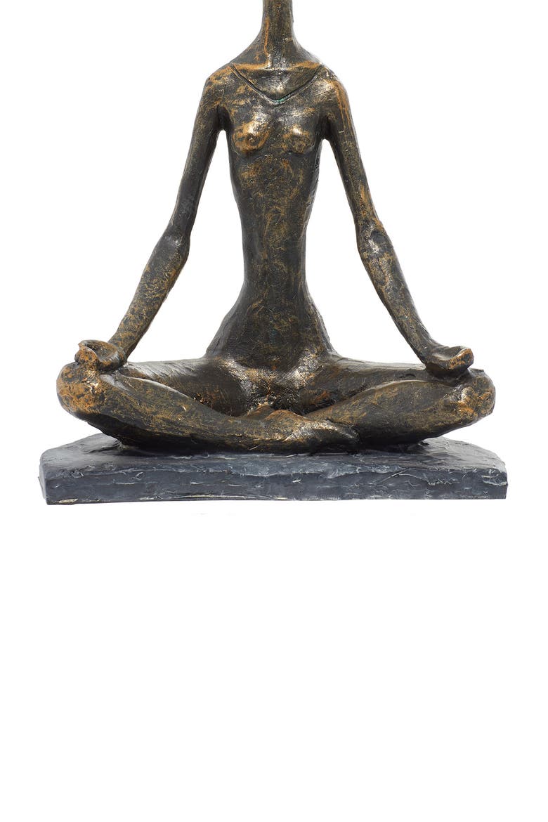 Black Modern Yoga Sculpture, Alternate, color, BLACK
