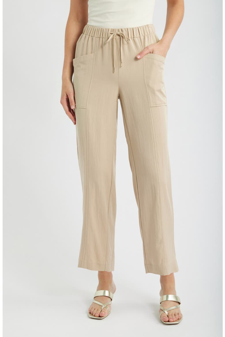 Tie Waist Crop Pants, Main, color, SAFARI