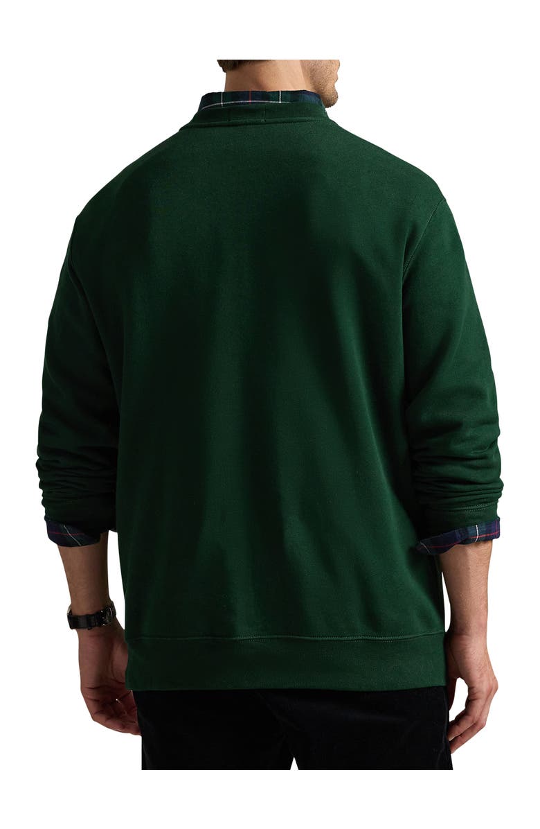 Polo Ralph Lauren Big & Tall Bear Crewneck Sweatshirt, Alternate, color, Moss Agate Holiday