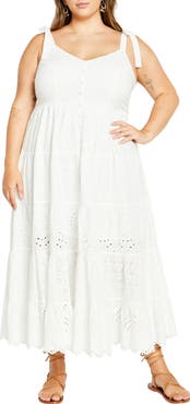 City Chic Allegra Eyelet Embroidered Maxi Dress