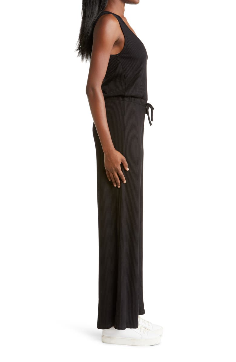 Beyond Yoga Jetsetter Rib Jumpsuit, Alternate, color, Black