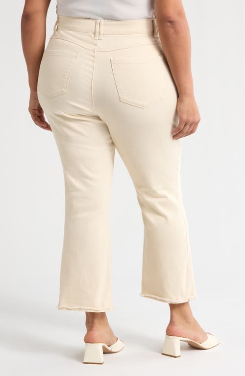 Wit & Wisdom 'ab'solution Frayed High Waist Ankle Slim Straight Leg Pants In Ecru