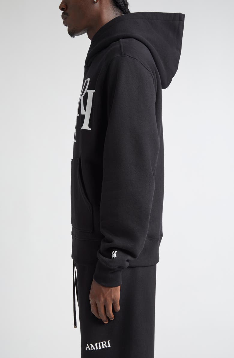 AMIRI Staggered Logo Graphic Hoodie, Alternate, color, Black
