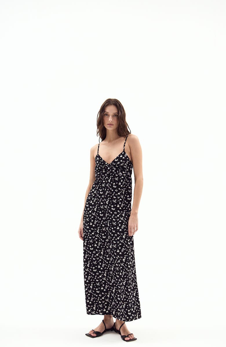 DELUC Rondella Floral Print Sleeveless Maxi Dress, Main, color, Black Printed