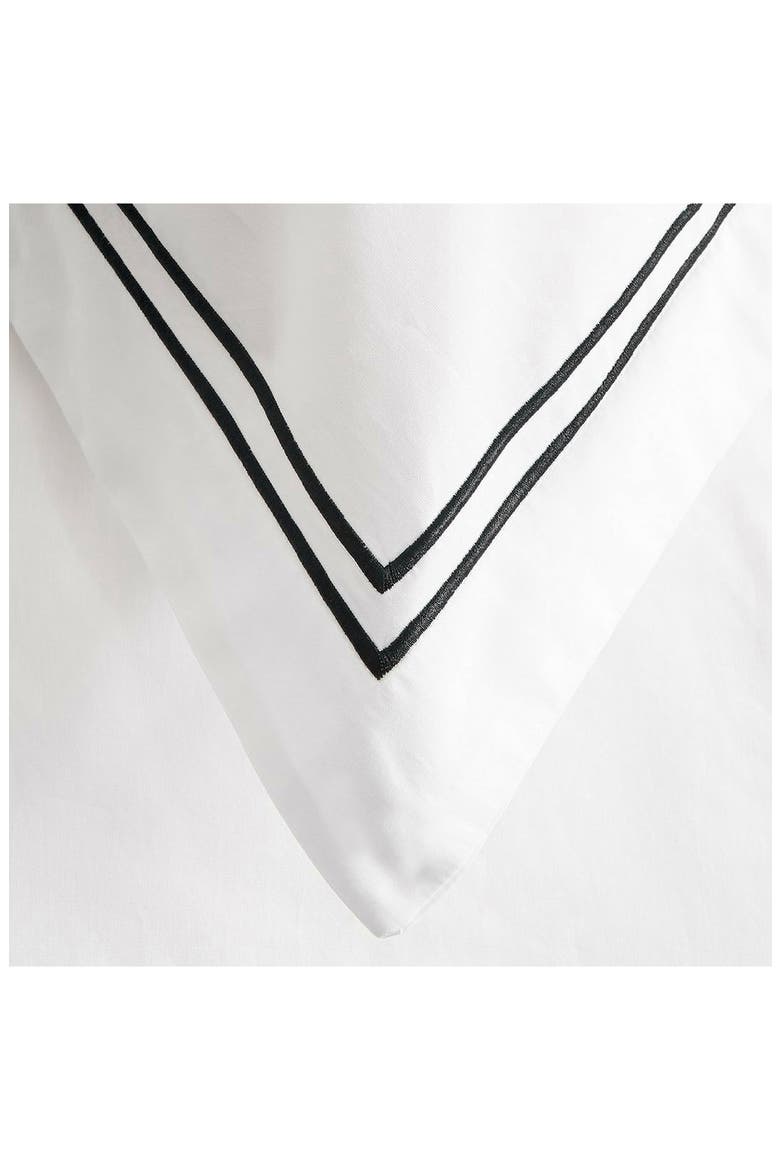Cotton Percale 3-Piece Duvet Set with Satin Stitching, Alternate, color, BLACK