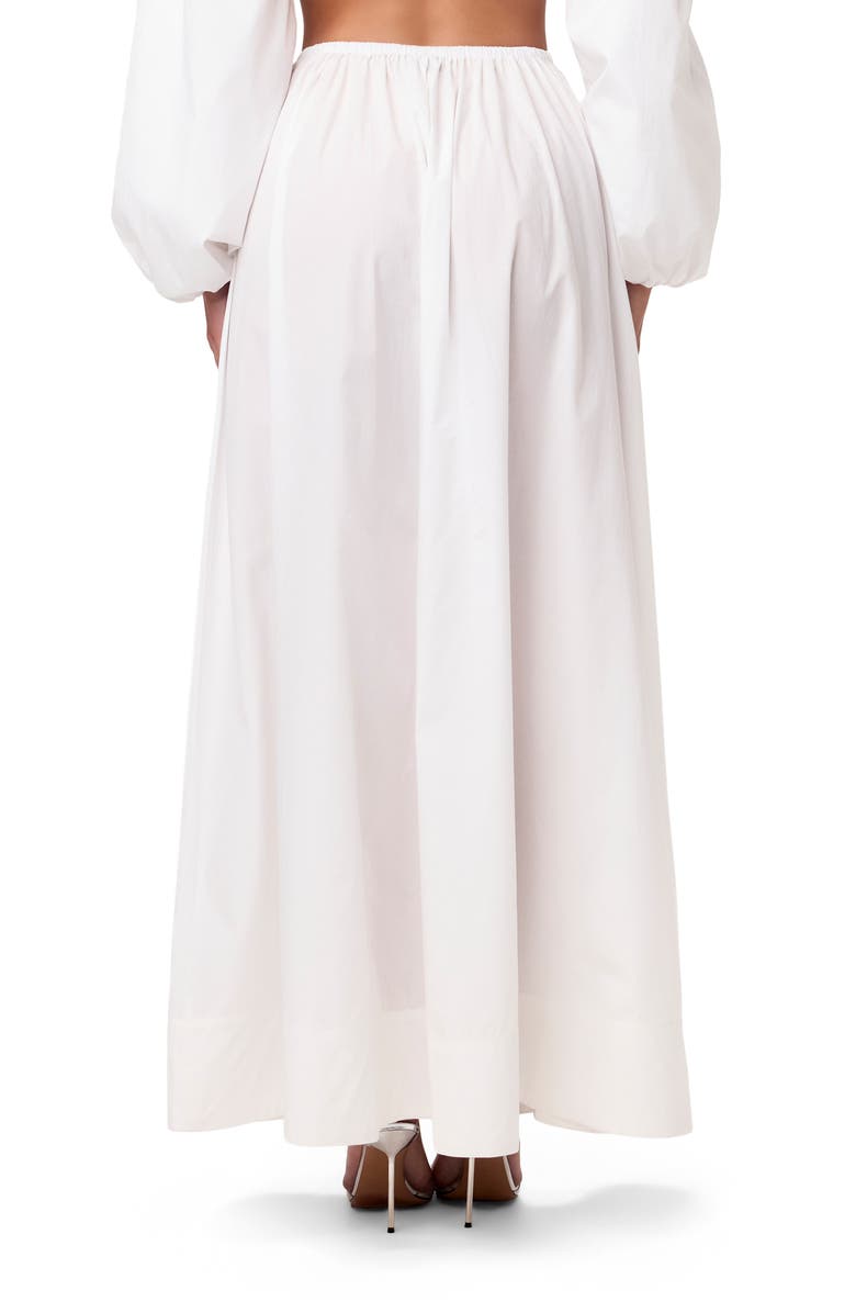 Naked Wardrobe Shirting Flare Maxi Skirt, Alternate, color, White