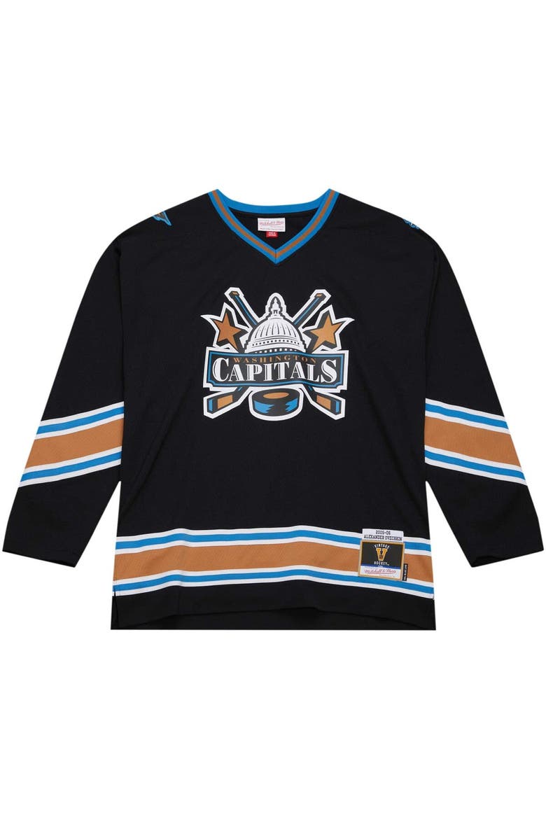 Men's Mitchell & Ness Alexander Ovechkin Black Washington Capitals  2005/06 Blue Line Player Jersey, Alternate, color, Black