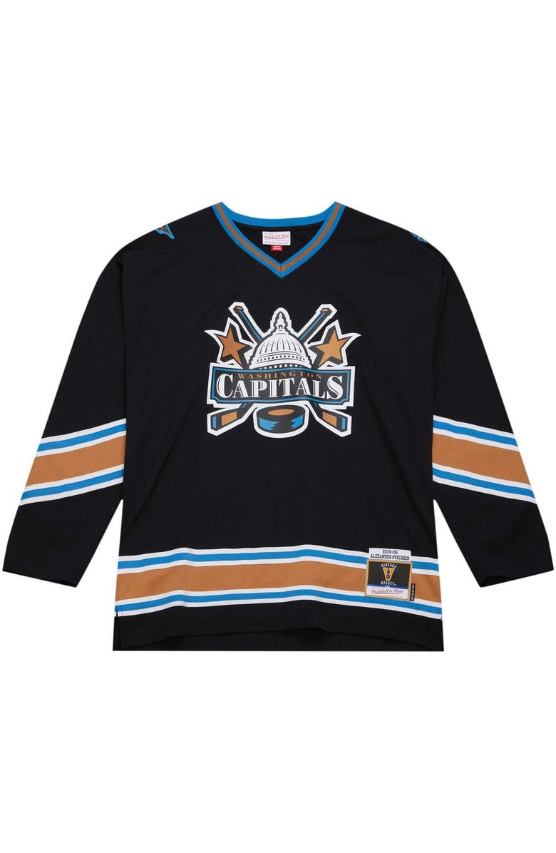 Mitchell & Ness Men's Mitchell & Ness Alexander Ovechkin Black Washington Capitals  2005/06 Blue Line Player Jersey, Alternate, color, 