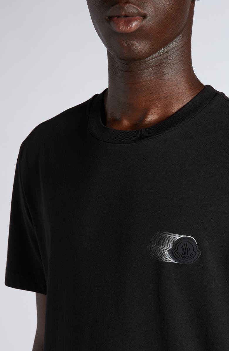 Moncler Logo Patch Cotton T-Shirt, Alternate, color, Black