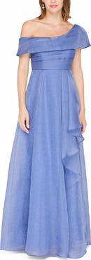 JS Collections Evangeline One-Shoulder Organza Gown