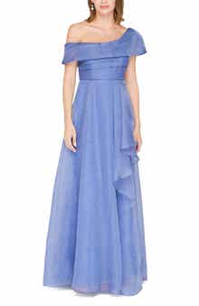 Evangeline One-Shoulder Organza Gown