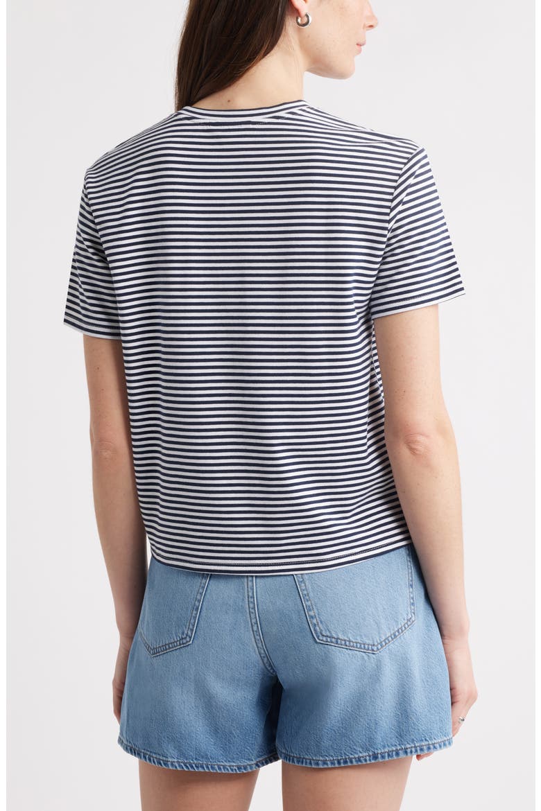 Stripe Crop T-Shirt, Alternate, color, NAVY- WHITE BECK STRIPE