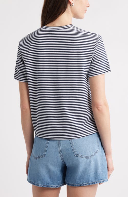 Shop Caslonr Caslon(r) Stripe Crop T-shirt In Navy- White Beck Stripe