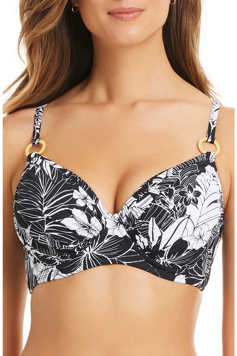 Ring Underwire Bikini Top, Main, color, BLACK