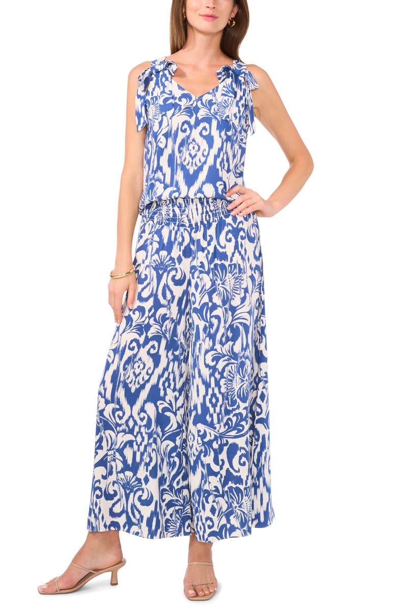 Vince Camuto Smocked Waist Wide Leg Pants, Alternate, color, 