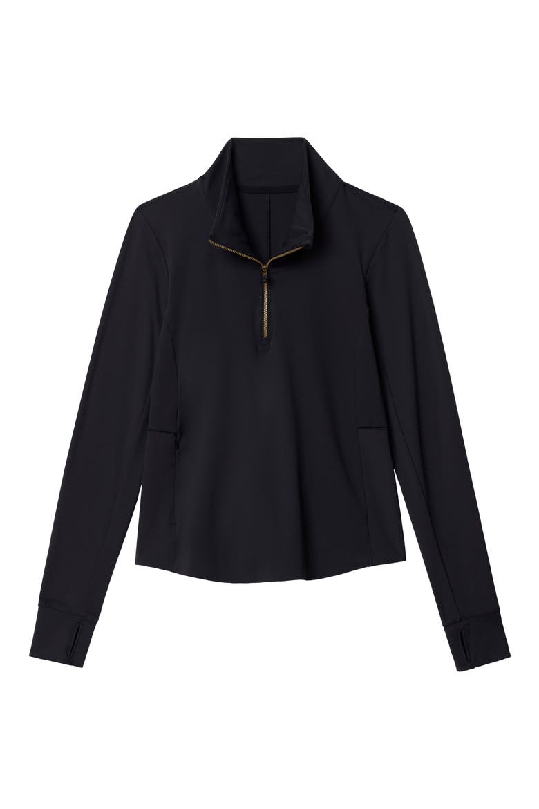 Course to Court Long Sleeve Quarter Zip Top, Alternate, color, BLACK