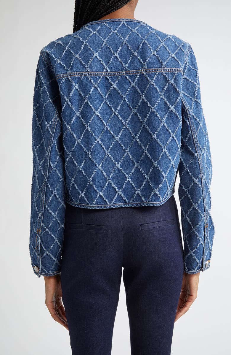 Veronica Beard Nolita Diamond Pattern Denim Jacket, Alternate, color, 