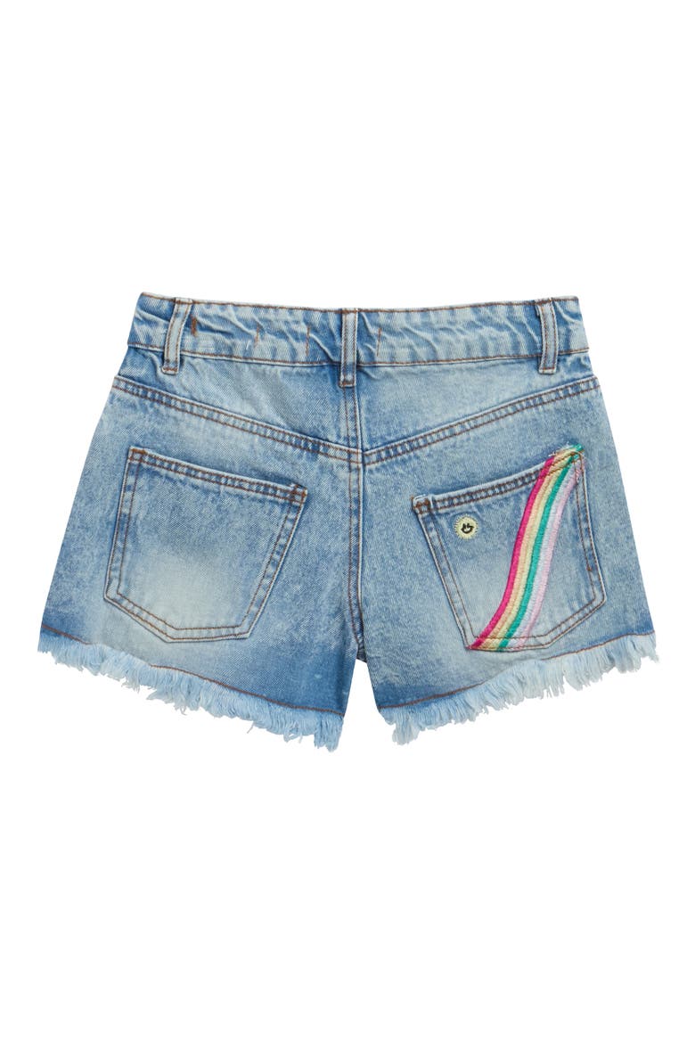 Kids' Fringe Denim Shorts, Alternate, color, LIGHT WASH