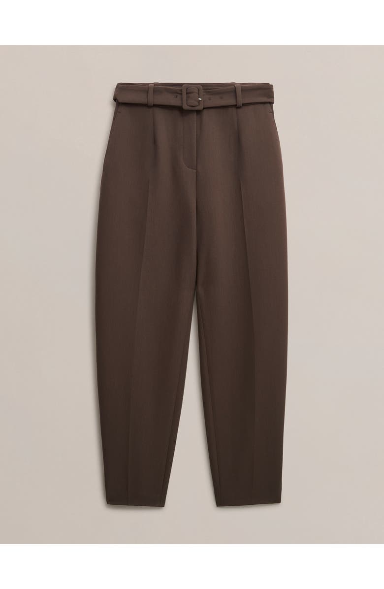 HOBBS LONDON Trina High-Waist Barrel Trousers, Alternate, color, Deep Brown