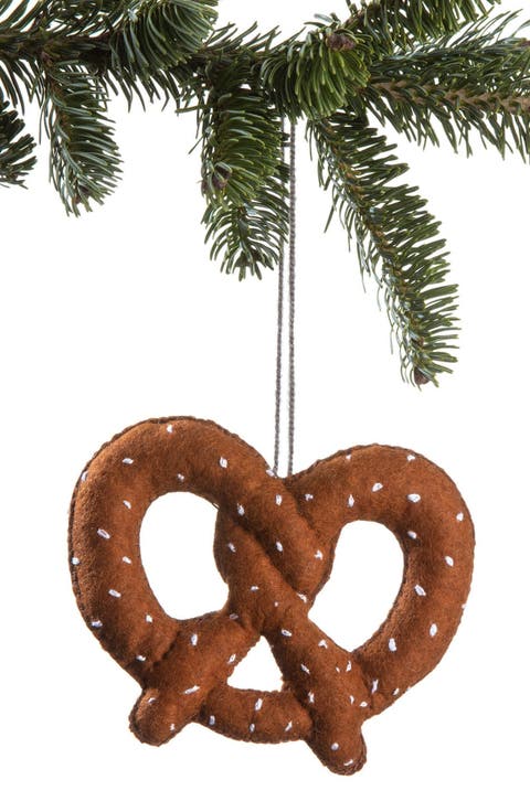 Pretzel Felted Wool Ornament