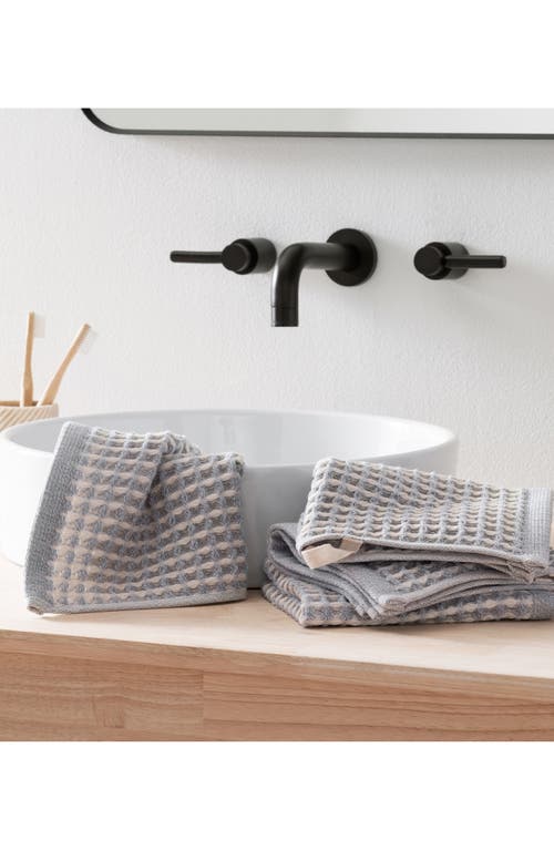 Dkny Pure Set Of 4 Pure Yarn Dyed Cotton Waffle Washcloths In Gray