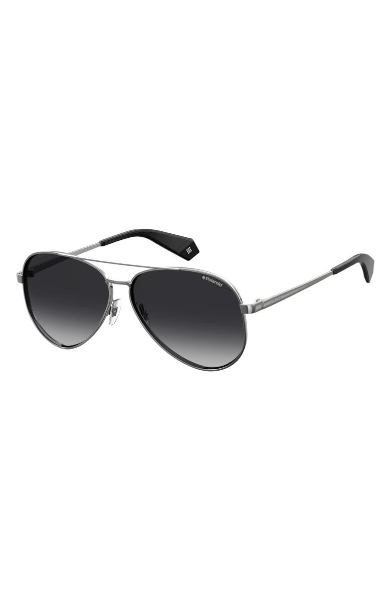 Polaroid 61mm Polarized Aviator Sunglasses, Alternate, color,