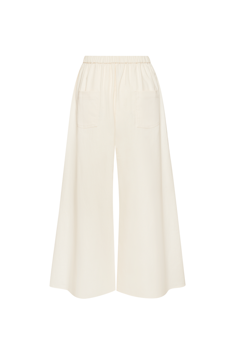 The Twill Wide Leg Pant, Alternate, color, Bone