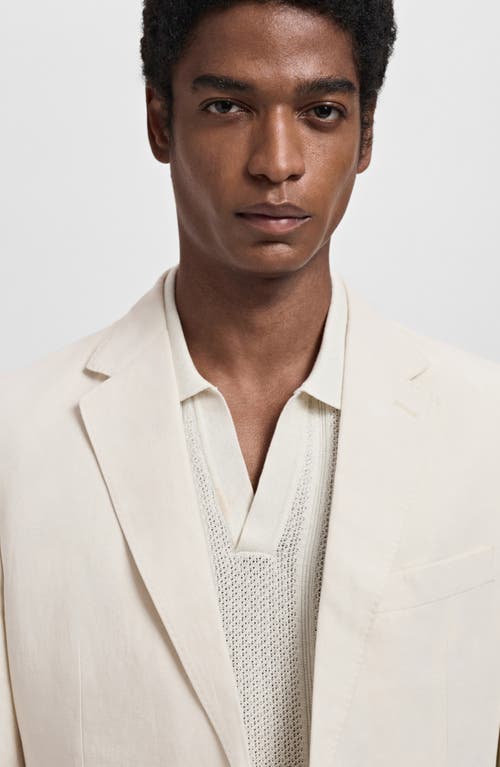 Mango Slim Fit Suit Blazer In Neutral