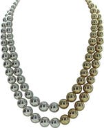 OLIVIA WELLES 14K Gold Plated Double Strand Beaded Necklace