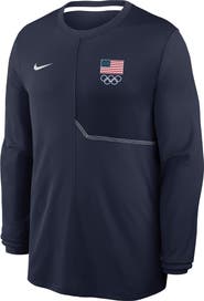 Nike Men's Nike  Navy Team USA Coaches UV Dri-FIT Long Sleeve Shirt