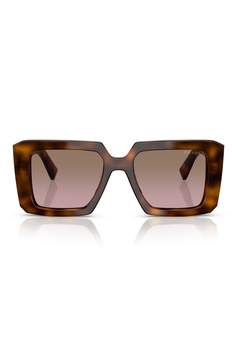 51mm Gradient Square Sunglasses, Main, color, JUNIPER TORTOISE / PINK