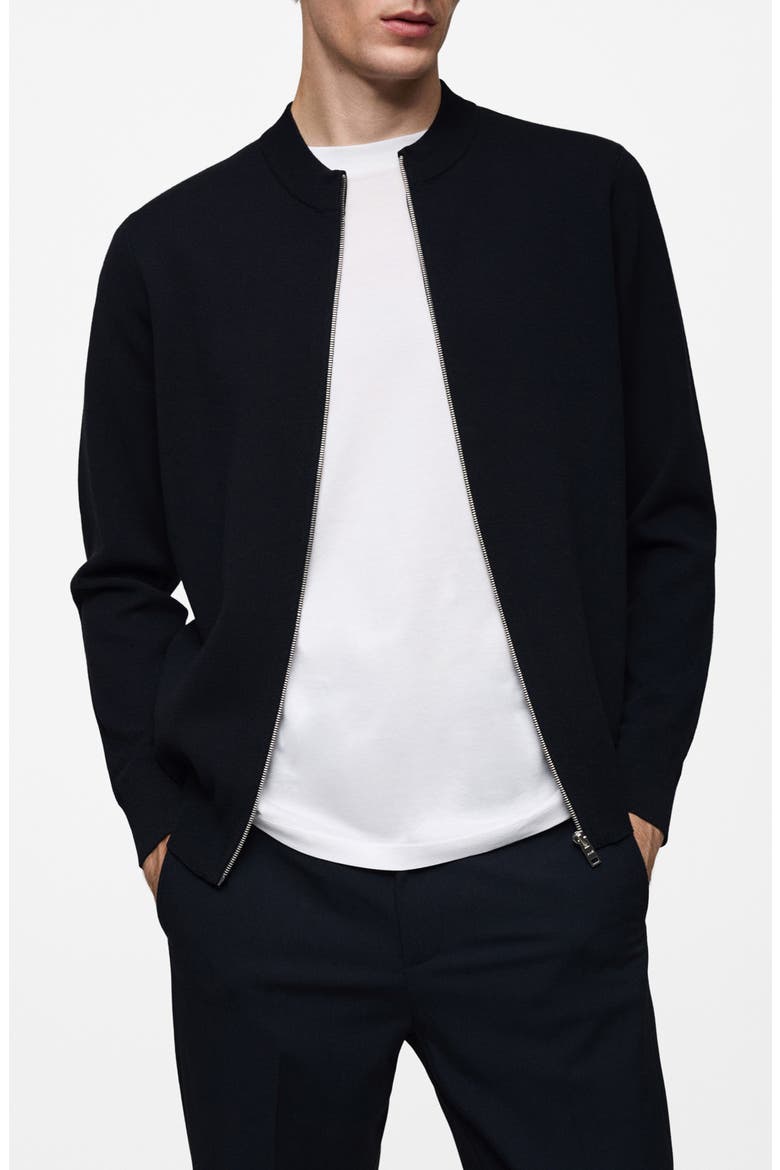 Zip-Up Cardigan, Main, color, DARK NAVY
