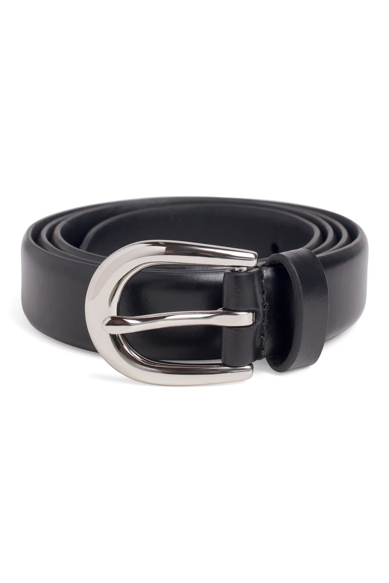 The Favorite Leather Belt, Main, color, BLACK / NICKEL
