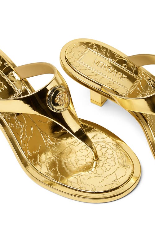 Shop Versace Alia Medusa T-strap Sandal