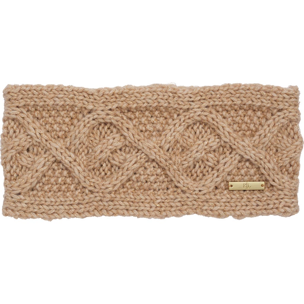 Lauren Ralplh Lauren Large Cable Headband In Brown