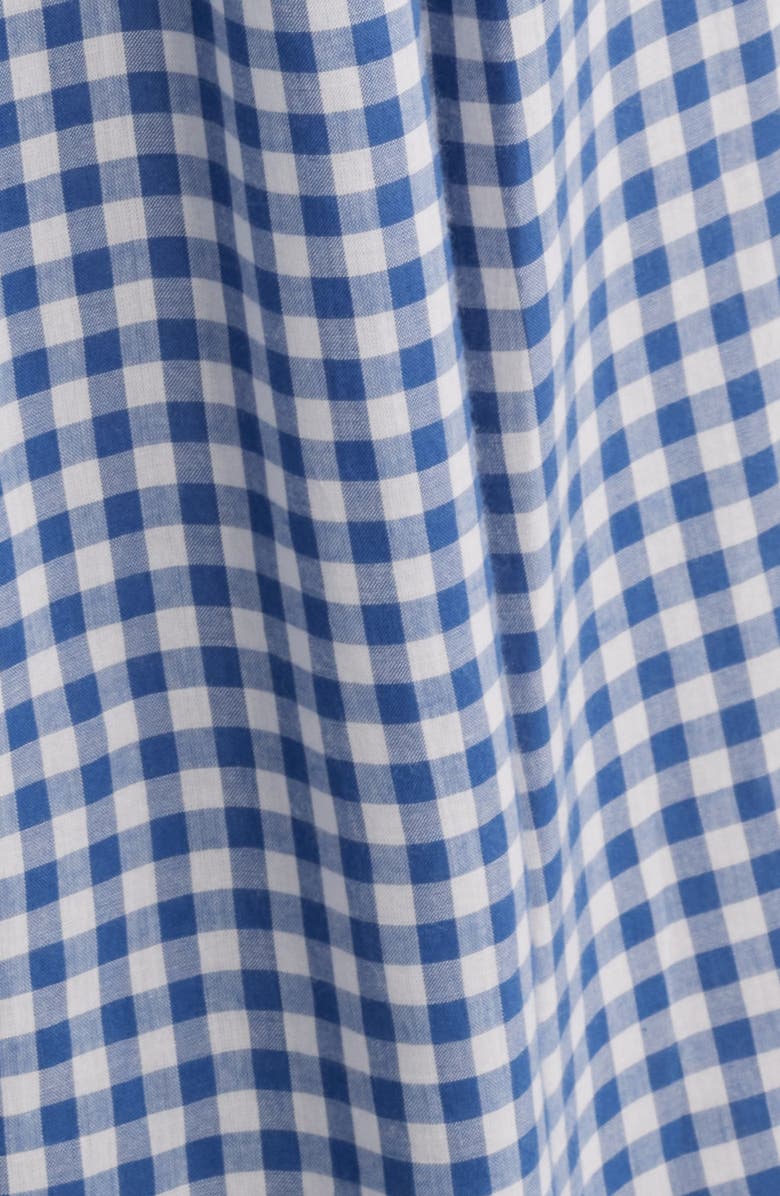 DÔEN Emmaretta Gingham Pleated Voile Maxi Dress, Alternate, color, Blue Gingham