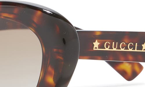 Gucci 54mm Core Cat Eye Sunglasses In Havana Havana Brown