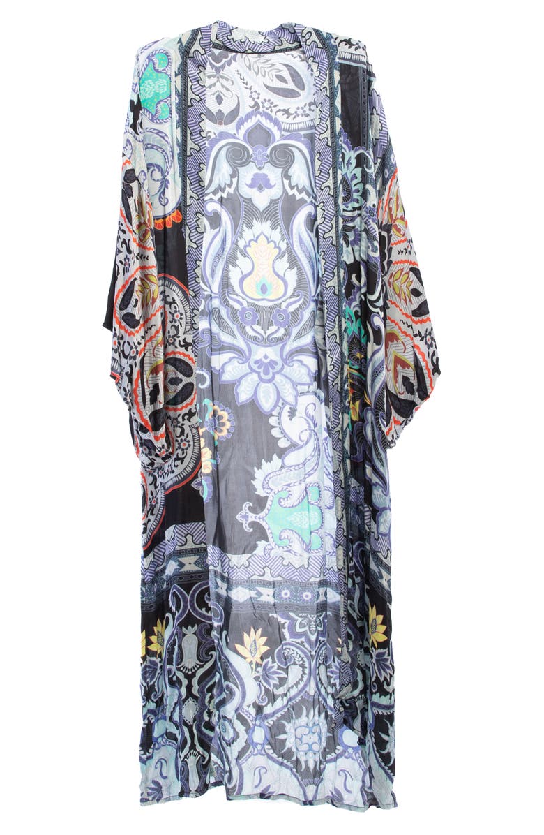 SAACHI Paisley Longline Ruana, Alternate, color, Blue Combo