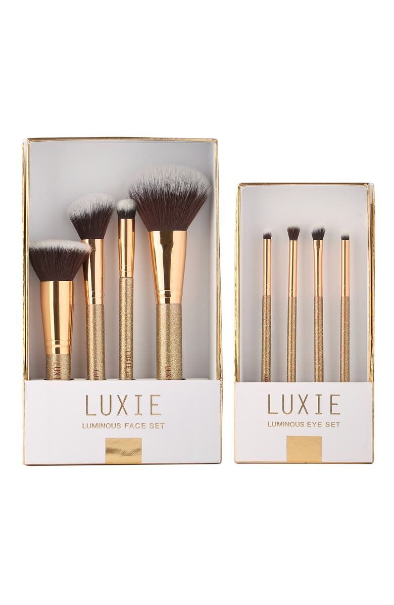 Luxie Luminous Face & Eye Brush Set, Main, color, 