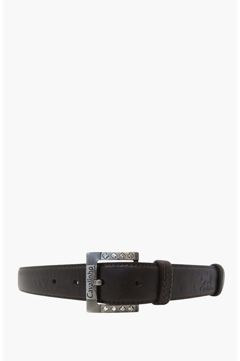Classic 905 Leather Belt, Main, color, Brown / Silver