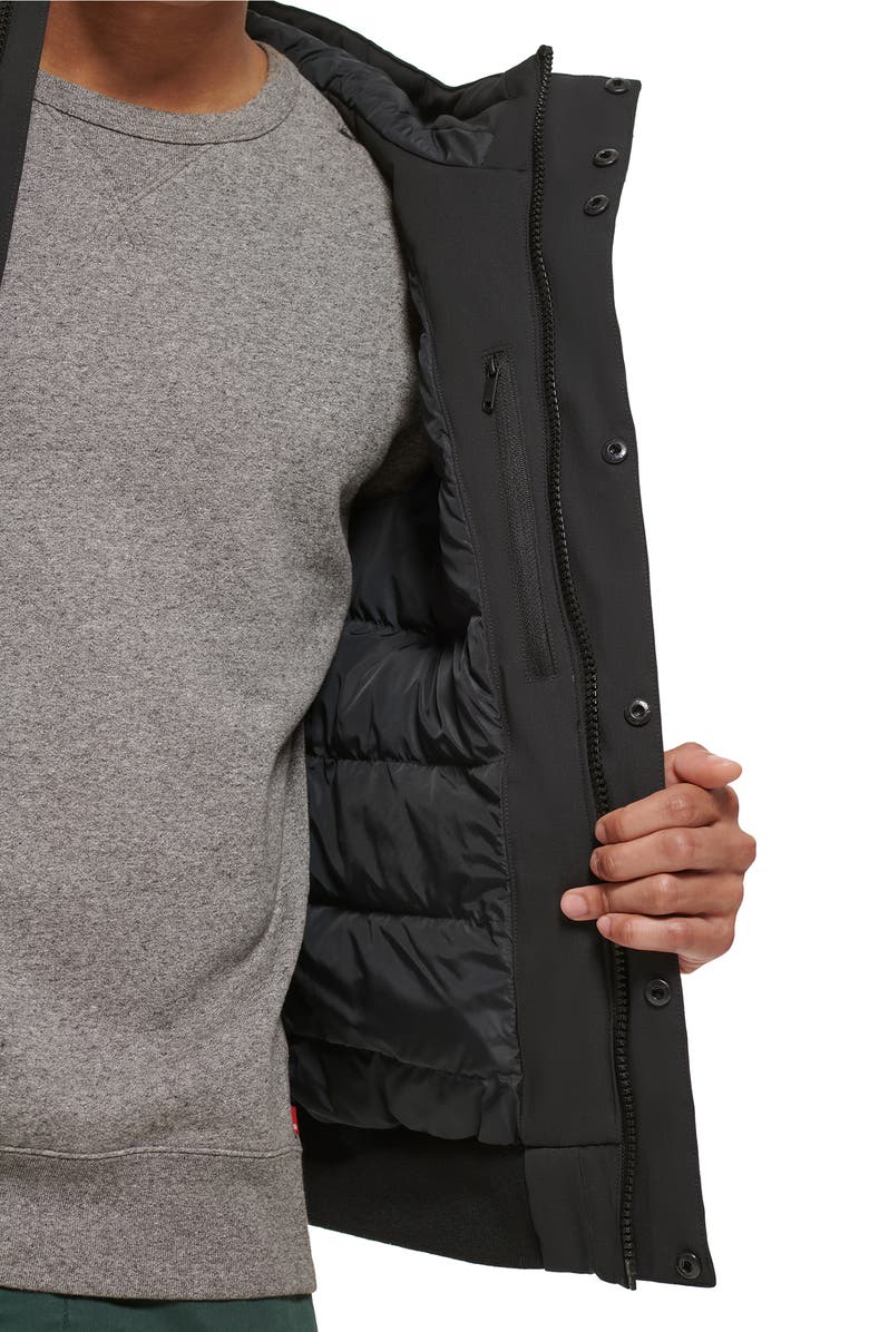 DKNY Stretch Arctic Hooded Jacket, Alternate, color, Black