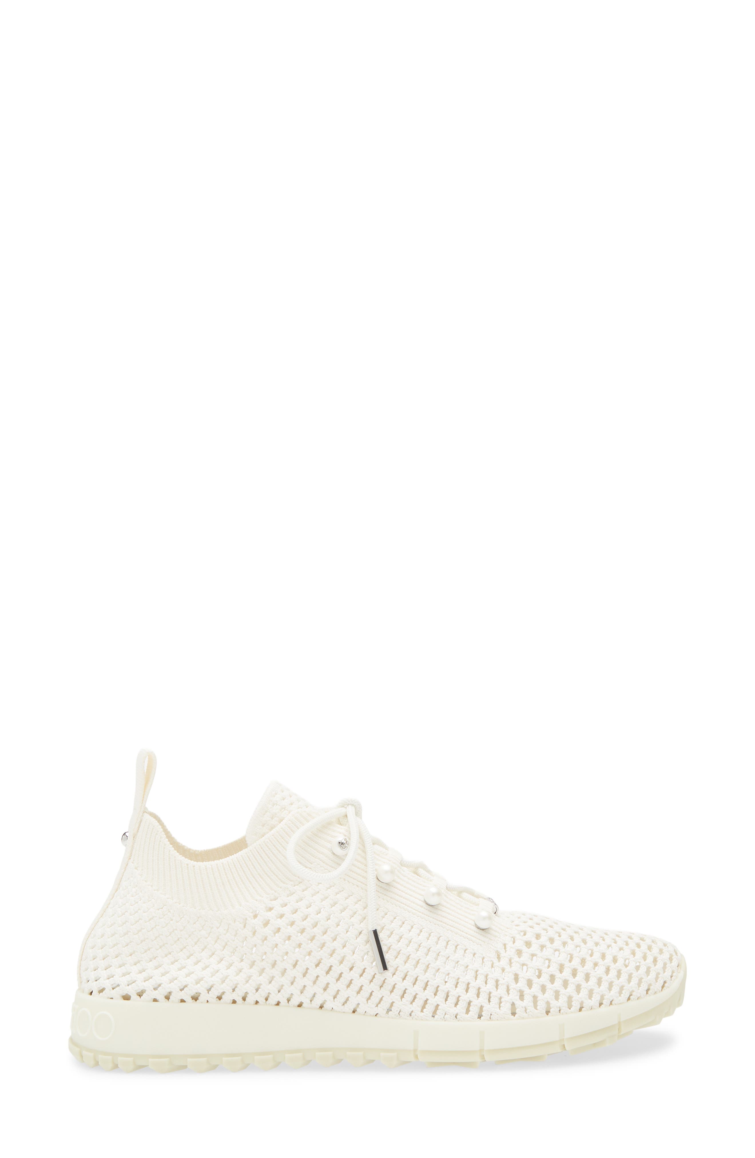 Veles Faux Pearl Knit Sneaker, Alternate, color, LATTE MIX